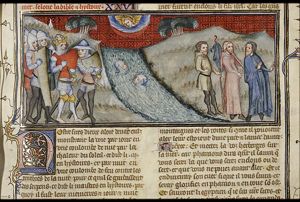 The Israelites cross the Red Sea; Pharaoh's army perishes in the water