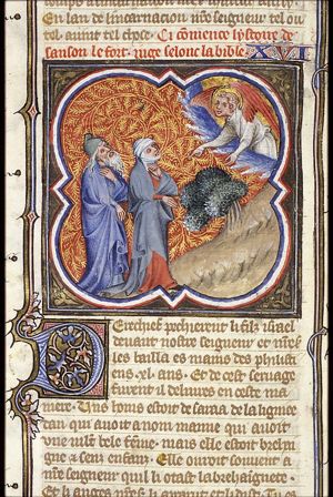 An angel announces the birth of Samson to Manoah and his wife