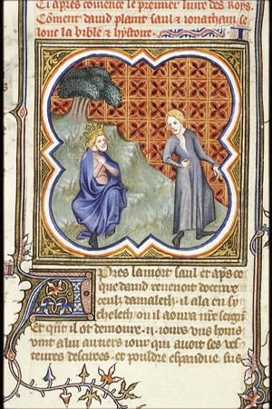 A messenger brings the tidings of Saul's death to David