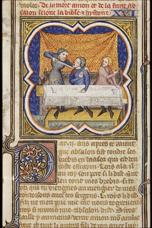 Amnon is murdered at Absalom's banquet, following the sheep-shearing feast