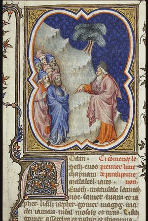 A prophet addresses a crowd