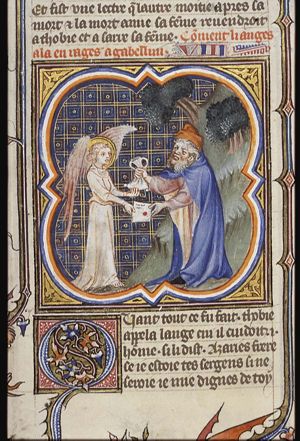 Raphael at Rages; Gabael and Raphael exchange the money and the receipt