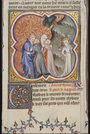 The leave-taking of Tobias and Sarah from Raguel and his wife Edna