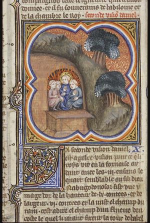 Shadrach, Mesach, Abednego and the angel in the fiery furnace
