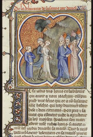 Susanna is led away to be executed; the youth Daniel opposes the verdict against Susanna