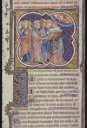 Saints, prophets, and fathers of the church singing
