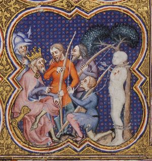 A wise man (Solomon) identifies the true son; he did not shoot at his father's corpse
