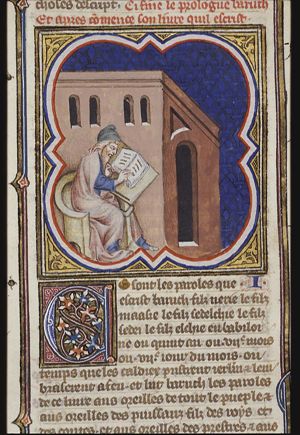 Jeremiah lamenting over the destruction of Jerusalem