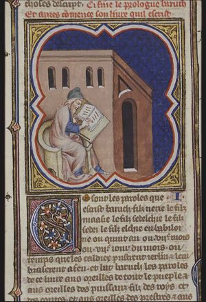 Baruch writing (the prophecies of Jeremiah)