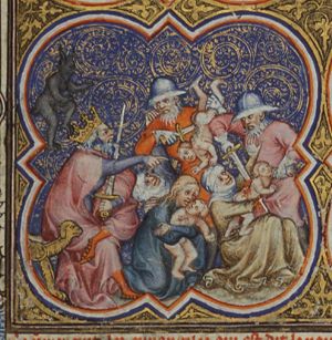 The massacre of the Innocents: Herod's men kill the newborn boys of Bethlehem