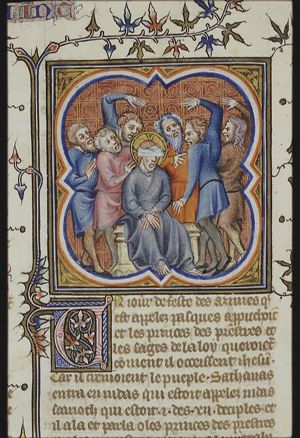 The tortures of Christ: Christ is mocked by Jews