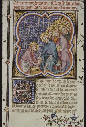 Last Supper: Christ washes the feet of the apostles