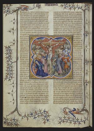The Crucifixion, with Mary, St. John, Stephaton and Longinus, and soldiers