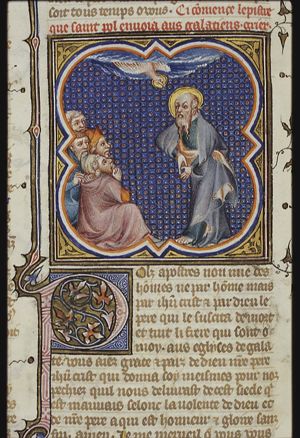 St. Paul preaching; Holy Spirit as a dove
