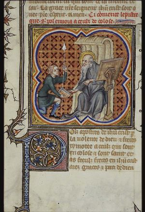 St. Paul sending a letter to the Colossians