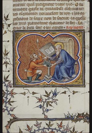 St. Paul sending a letter to Timothy