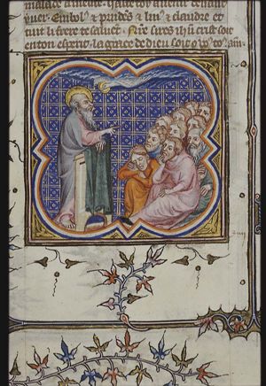 St. Paul preaching; Holy Spirit as a dove
