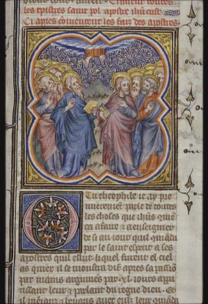 The Ascension: Christ is almost vanished, only his feet are visible