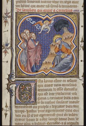 An angel tells St. Peter the servants of Cornelius have arrived