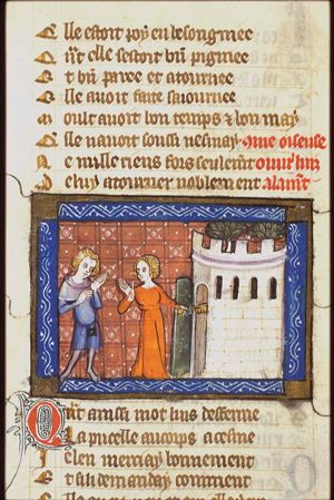 Idleness opening the doors of the Garden of Love for Amant