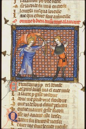 The God of Love shoots an arrow at Amant