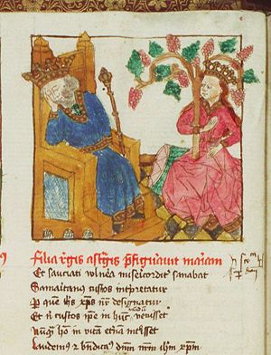 Dream of King Astyages: it is revealed that the child to be born of his daughter is destined to overthrow the grandfather and conquer the world
