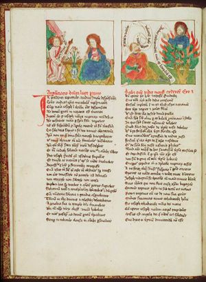 The Annunciation: Gabriel announces Christ's birth to Mary