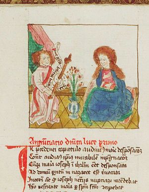 The Annunciation: Gabriel announces Christ's birth to Mary