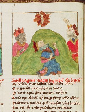 The three Magi see the new star