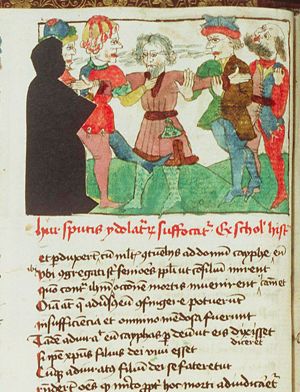 Hur dies choked when spit upon by the Israelites for refusing to adore the golden calf