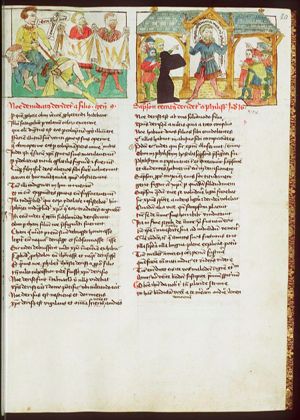 The mocking of Noah: Ham derides the nakedness of his drunken father