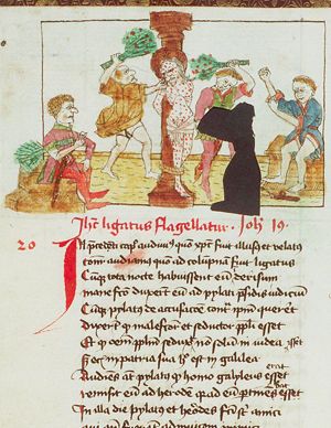 The tortures of Christ: Christ is flagellated