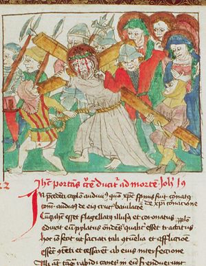 The carrying of the cross: Christ bears the cross