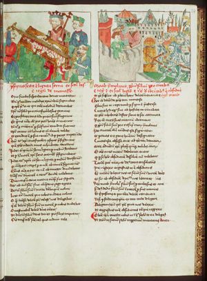 The martyrdom of Isaiah: he is sawn in two