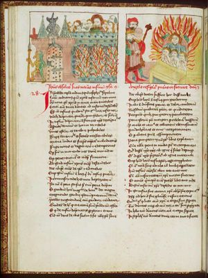 Harrowing of hell: Christ in hell with patriarchs and martyrs