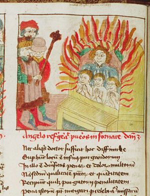 Shadrach, Mesach and Abednego in the fiery furnace