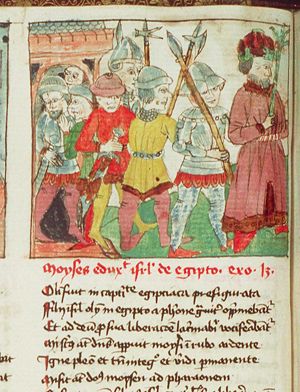 The Israelites are led out of Egypt