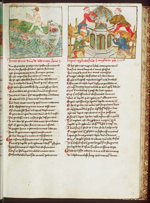 Jonah is cast up by the great fish