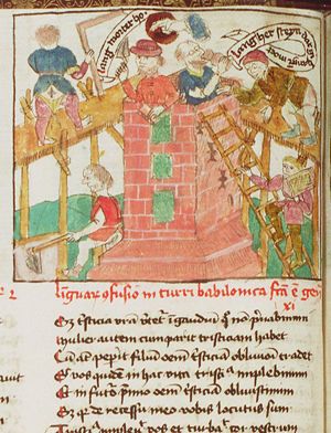 The building of the Tower of Babel