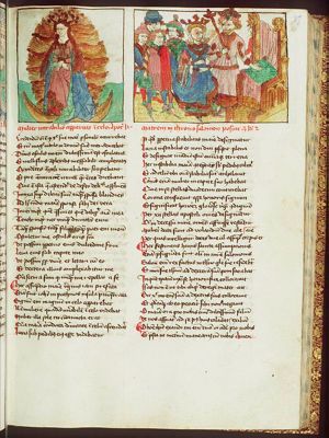 A pregnant woman clothed with the sun and standing on the moon