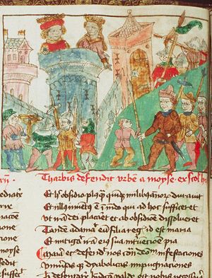 While defending the city of Saba against his attack, Tharbis, the daughter of the king, falls in love with Moses