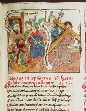 Stations of the cross (8): Pontius Pilate washing his hands and (9) Christ bearing the cross