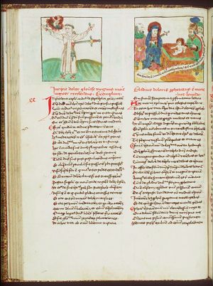 Vision of a Dominican about seven sorrows of the Virgin: a Dominican pierced by a sword