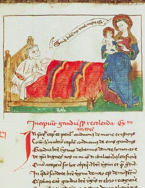 Seven joys of Mary: Legend of the sick clerk, cured by the Virgin Mary