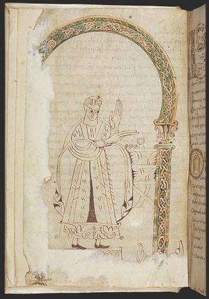 Priest before an altar