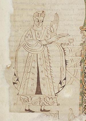 Priest before an altar
