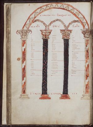 Canontable: table correlating the four Gospels devised by Eusebius of Caesarea