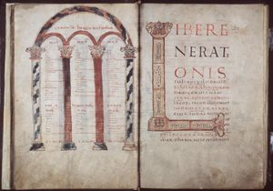 Canontable: table correlating the four Gospels devised by Eusebius of Caesarea