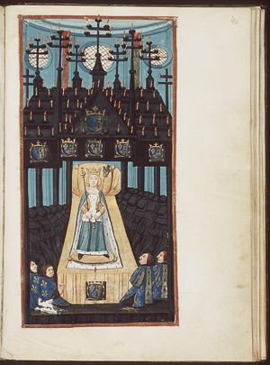 Anne of Brittany (Bretagne) in the funeral chapel in the Church of Notre Dame in Paris