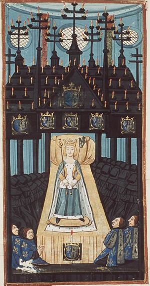 Anne of Brittany (Bretagne) in the funeral chapel in the Church of Notre Dame in Paris